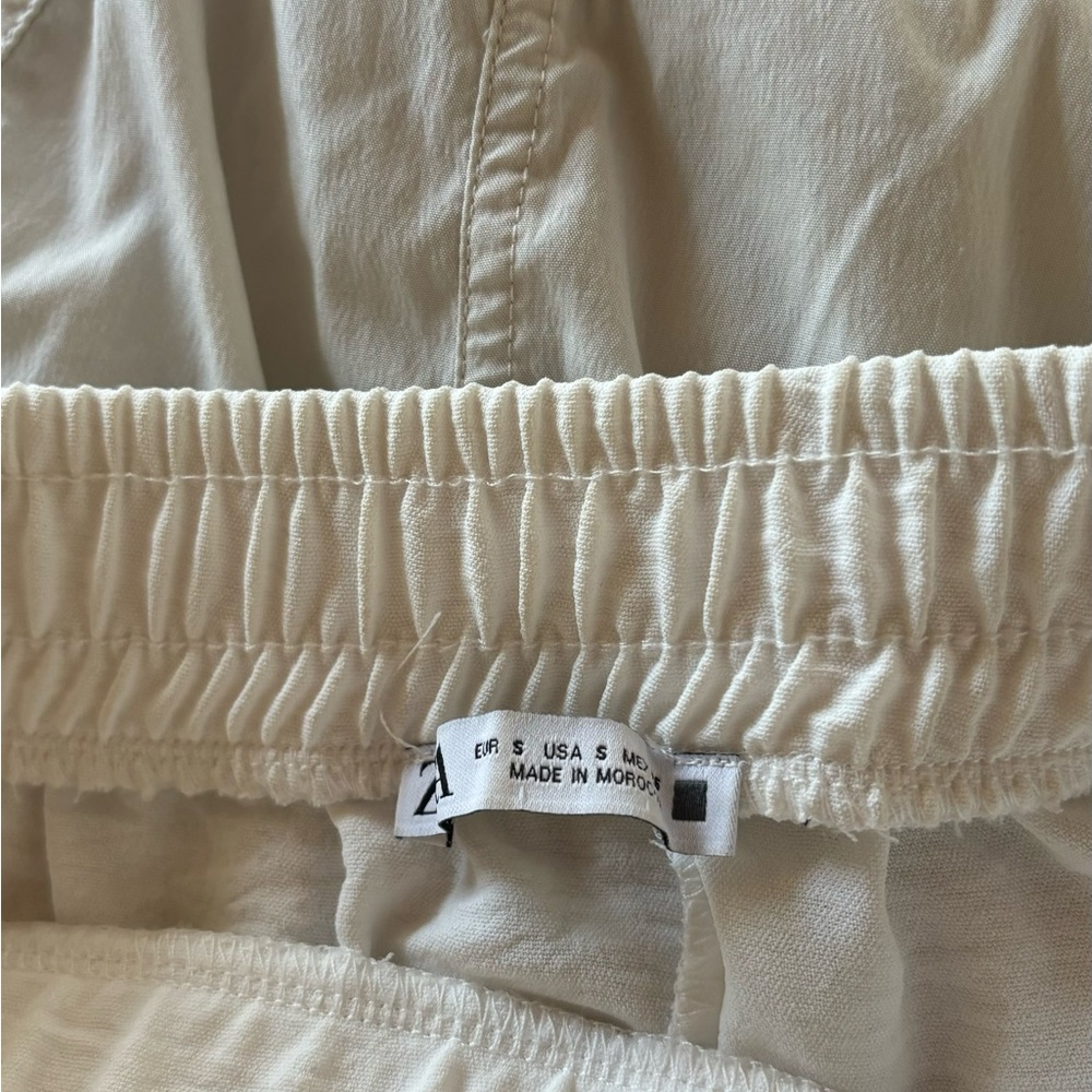 Stylish Cream Tube Top and Wide-Leg Pants Set - Picture 4 of 4